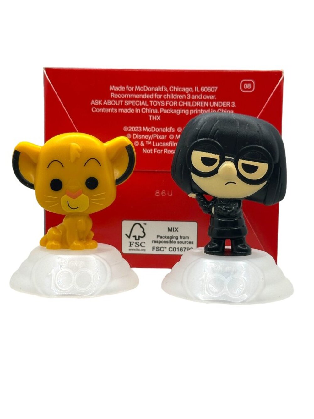 Disney Pixar McDonalds 2023 Collectible Figures Simba & Edna Mode Happy Meal Toy